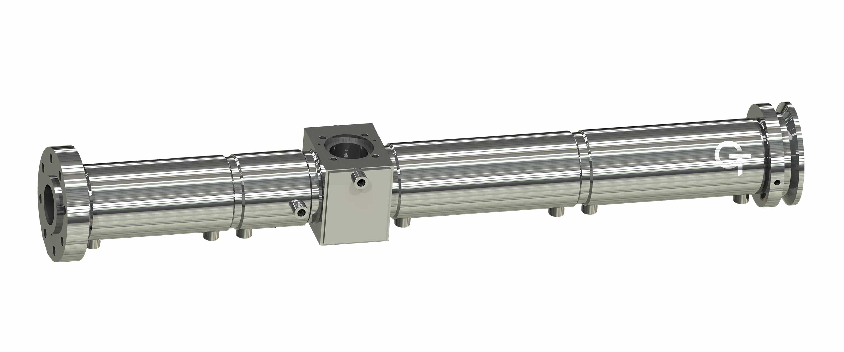 The extrusion barrel is produced of nitrided steel or bimetal.