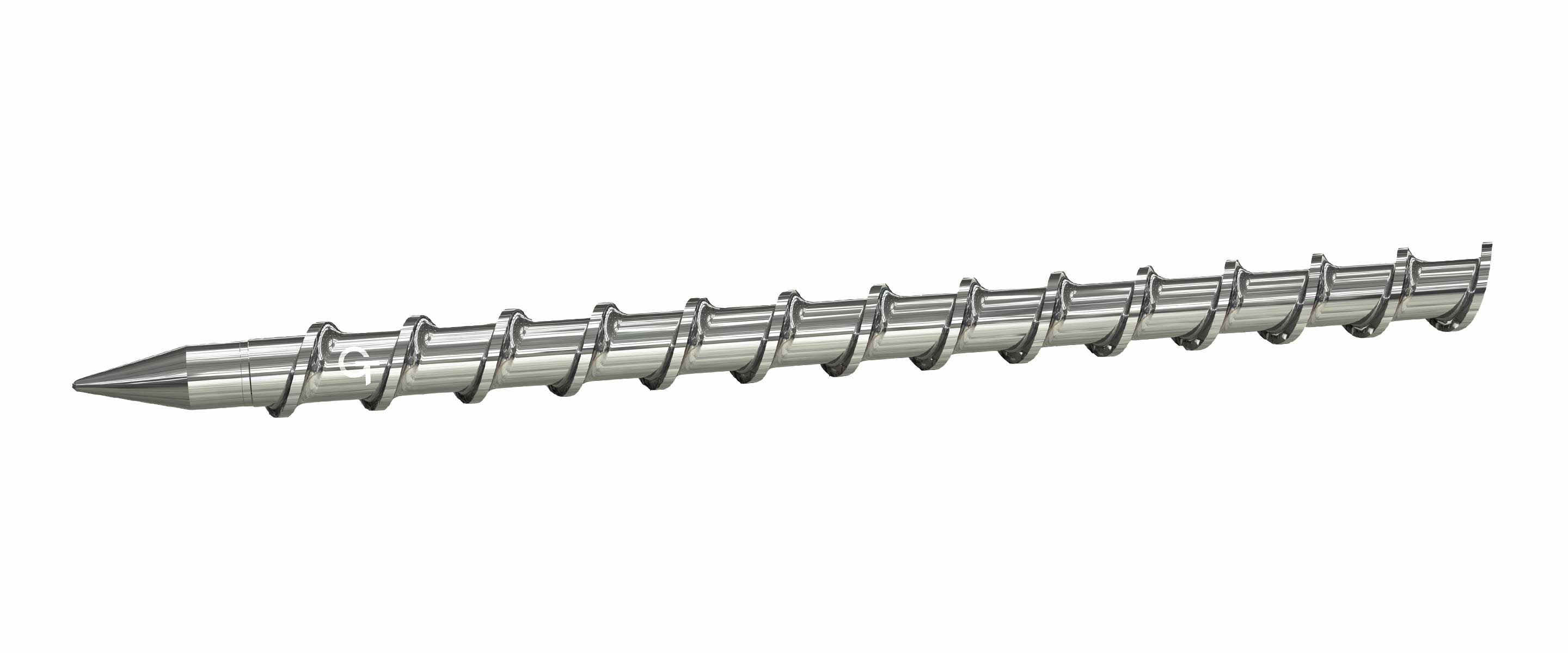 The PVC screw can be supplied with soft or rigid PVC geometry.